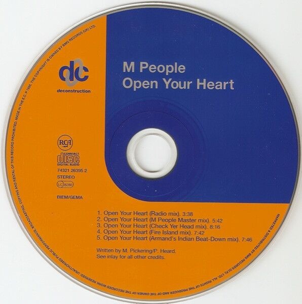 M People ‎Maxi CD Open Your Heart - Europe (M/EX)