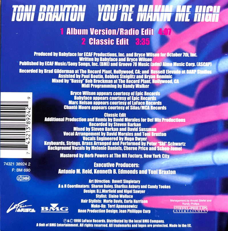 Toni Braxton CD Single You're Makin' Me High