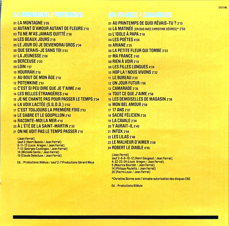 Jean Ferrat 2xCD La Montagne / Potemkine + Ma France / Camarade