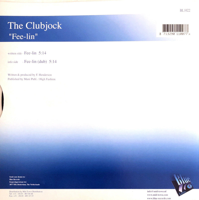 The Clubjock ‎10" Fee-lin' - Holland (M/M)