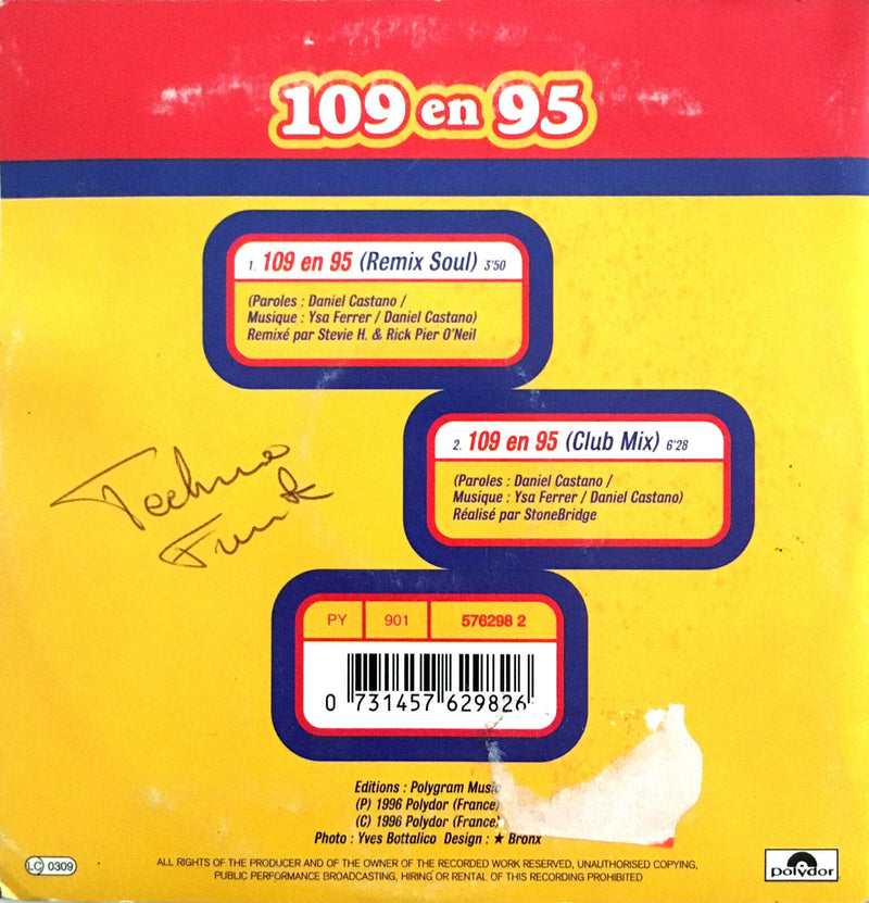 Ysa Ferrer ‎CD Single 109 En 95 - France (F/VG+)
