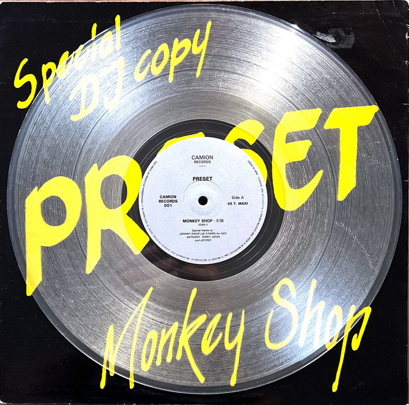 Preset 12" Monkey Shop - Vinyle Transparent