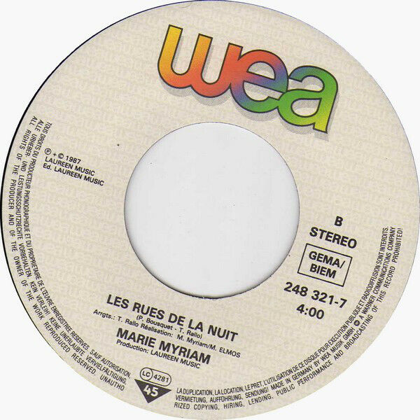 Marie Myriam 7" Tout Est Pardonné - Europe (VG+/EX)