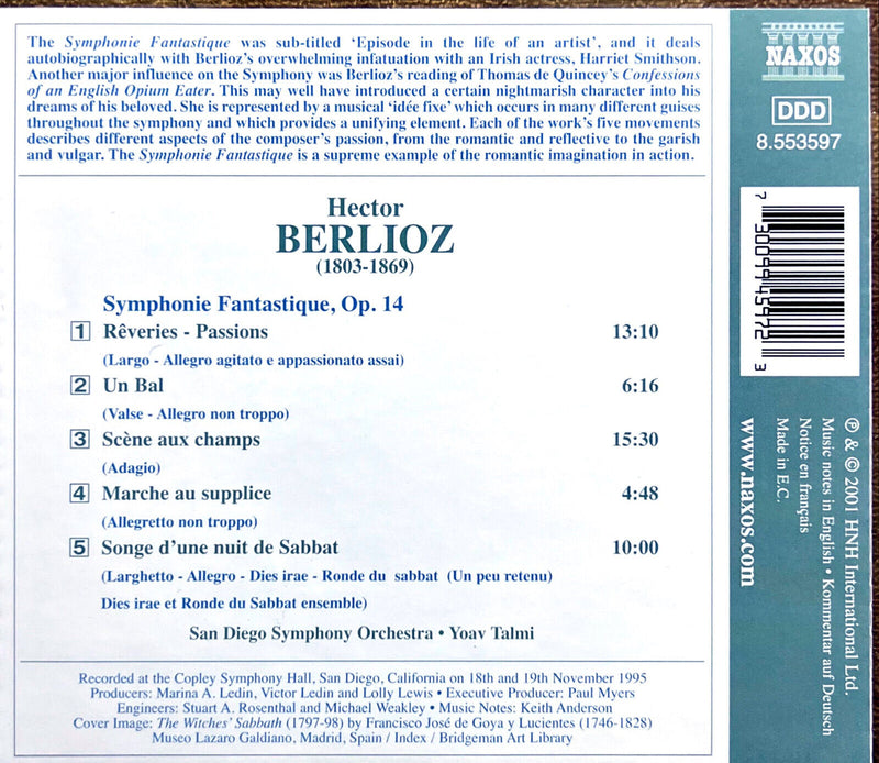 Yoav Talmi, San Diego Symphony Orchestra, Berlioz CD Symphonie Fantastique