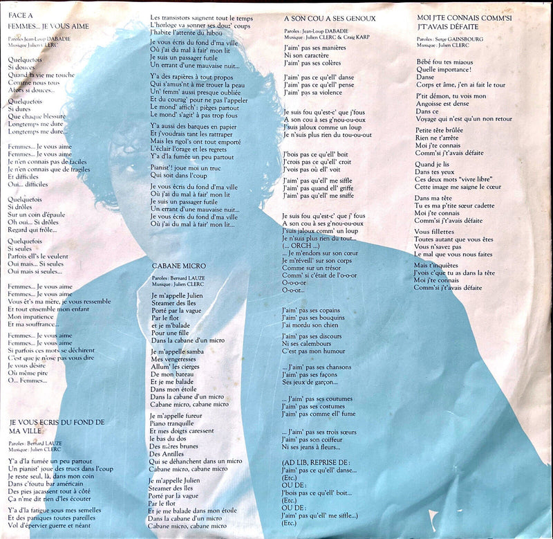 Julien Clerc LP Femmes, Indiscrétion, Blasphème.