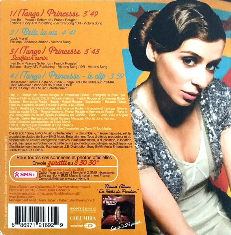 Julie Zenatti ‎CD Single (Tango) Princesse - France (EX/M)