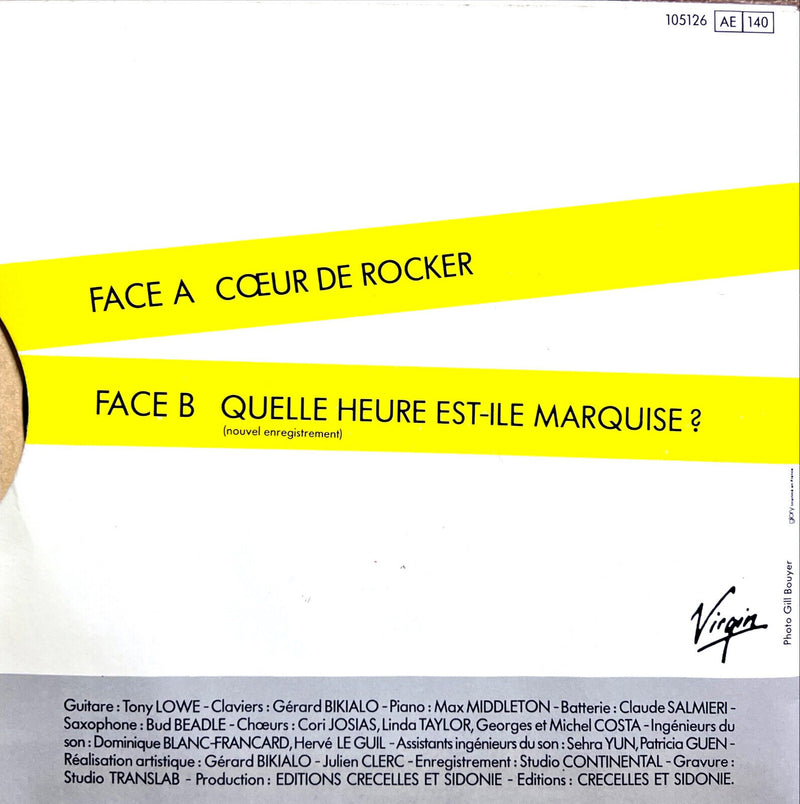Julien Clerc 7" Cœur De Rocker