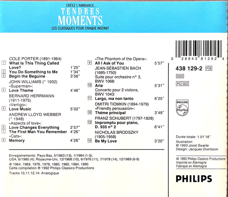 Les Classiques Pour Chaque Instant CD Tendres Moments