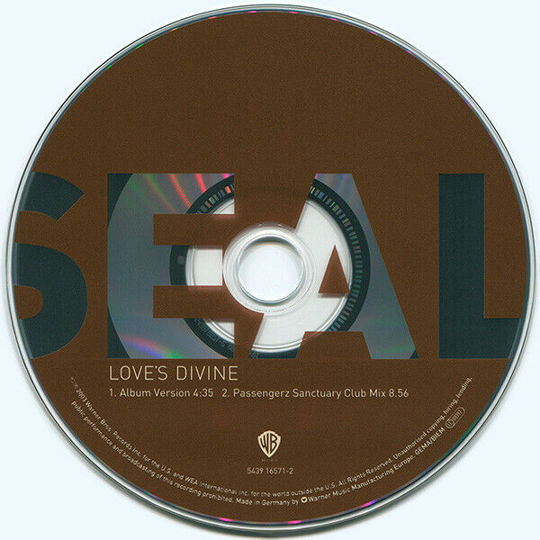 Seal CD Single Love's Divine - Europe (VG+/M)
