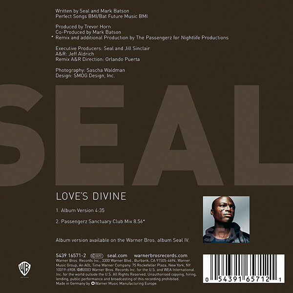 Seal CD Single Love's Divine - Europe (VG+/M)