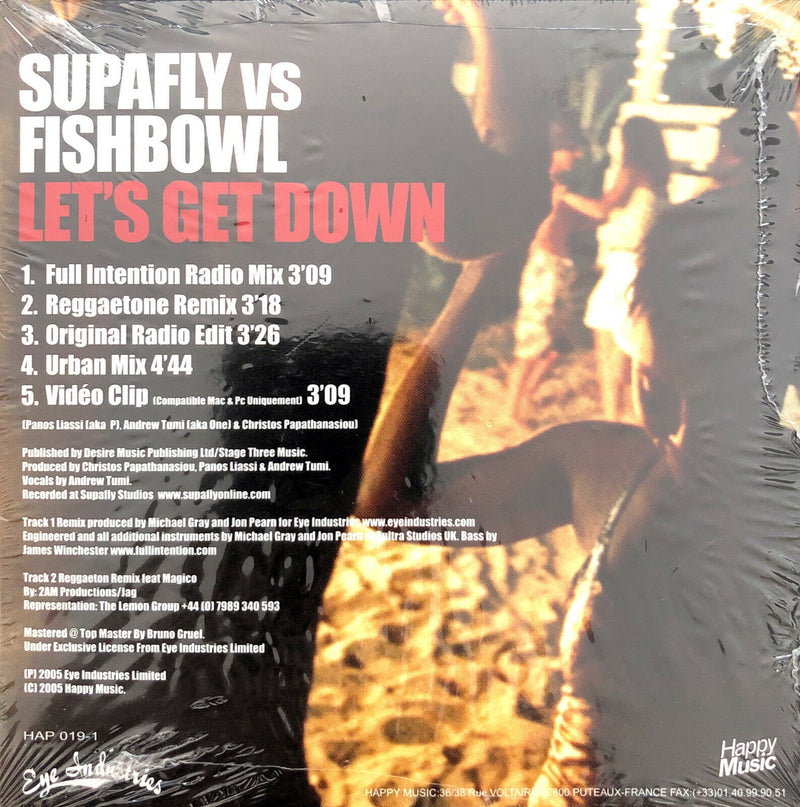 Supafly vs Fishbowl ‎Maxi CD Let's Get Down - Promo - France (M/M - Scellé)