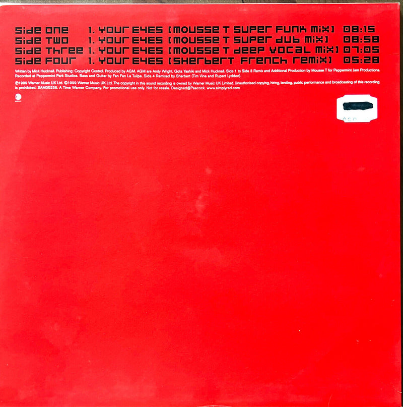 Simply Red 2x12" Your Eyes - Promo