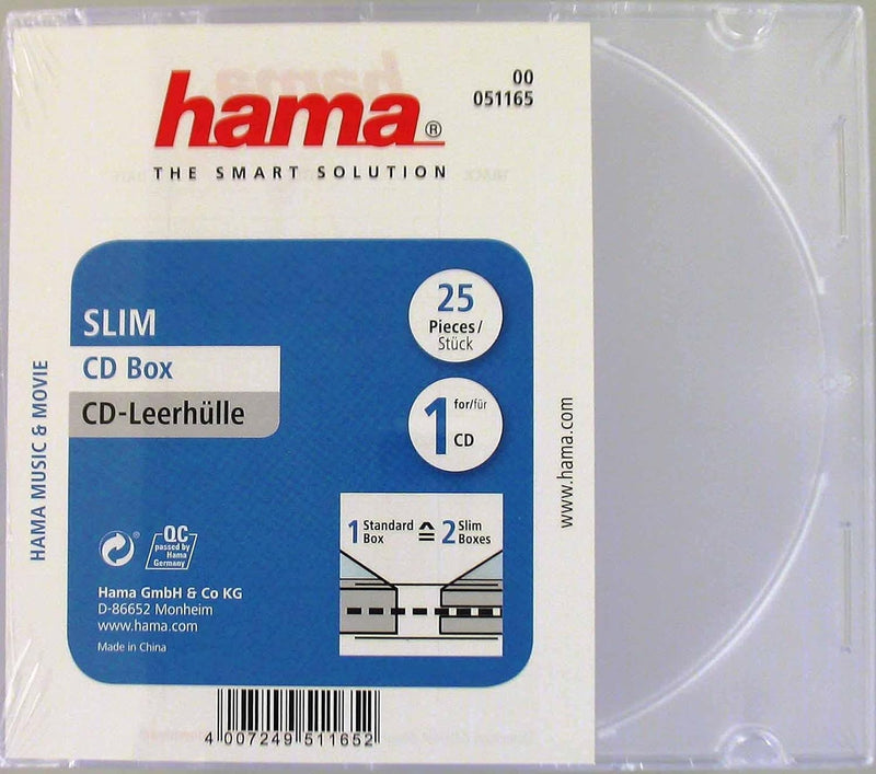 25x Boîtiers "Slim" Transparents (pour CD et disques Blu-ray, ultra mince)