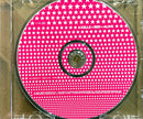 a cd case with a pink and white design on it