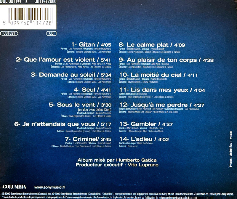 the back of a cd with a blue background