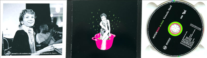 a black and white photo of a woman in a pink flower pot