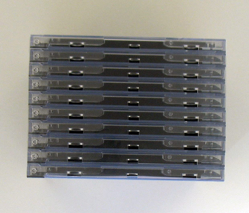 Lot de 10 Boîtiers standards (pour CD et disques Blu-Ray, Étui protecteur pour CD) Noir/Transparent