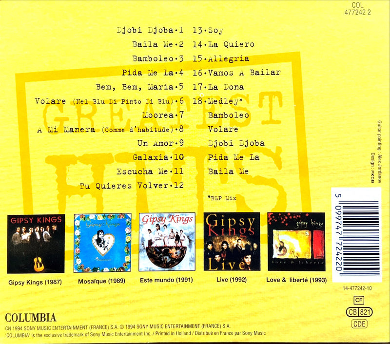 the back cover of a cd with a yellow background