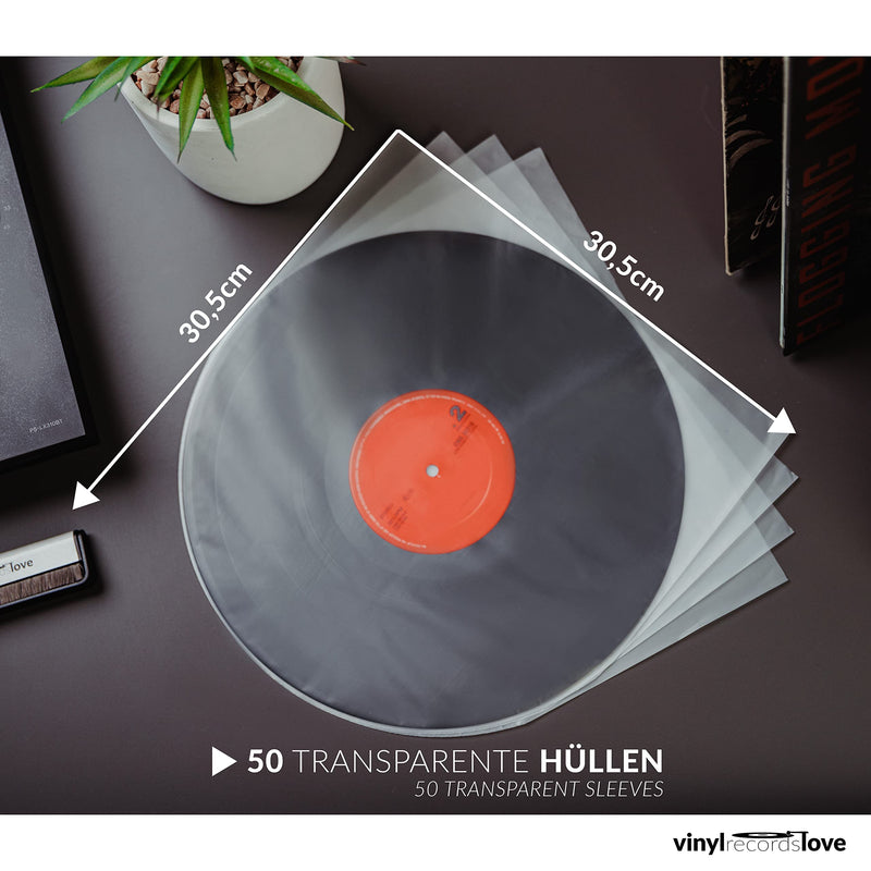 Lot de 50 Sous-Pochettes pour Vinyle 33 Tours Transparentes, Robustes et Antistatiques