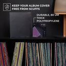 BIG FUDGE Pochettes Extérieures Vinyles - 18cm x 100pcs - Pochette Transparente en Plastique pour Disque Vinyle 45 Tours - Durables et Infroissables - Épaisseur 3 mil, 18x18 cm