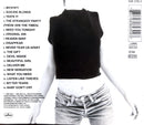 the back of a cd with a woman in a black top