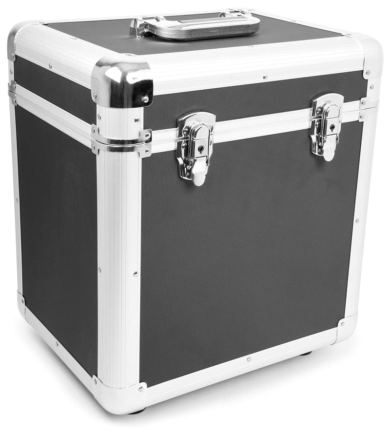 Flight Case / Valise Vinyles 31 x 35,5 x 39cm - Noir, 12 Pouces, Construction Très Robuste, Poignées Intégrées, Idéal DJ Mobiles