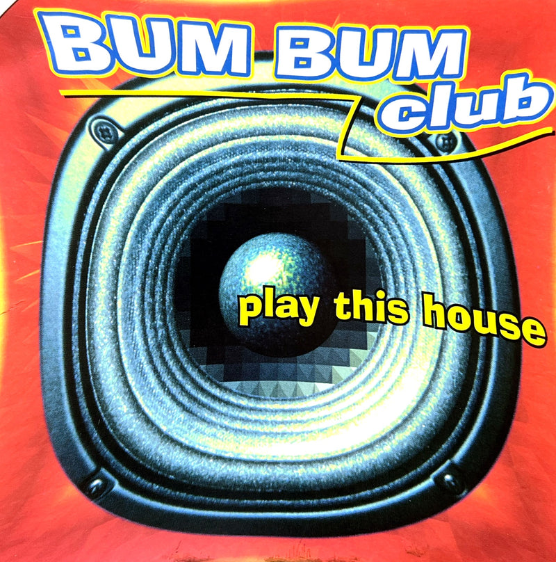 a close up of a speaker with the words bum bum club on it