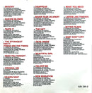 a red and white poster with words on it