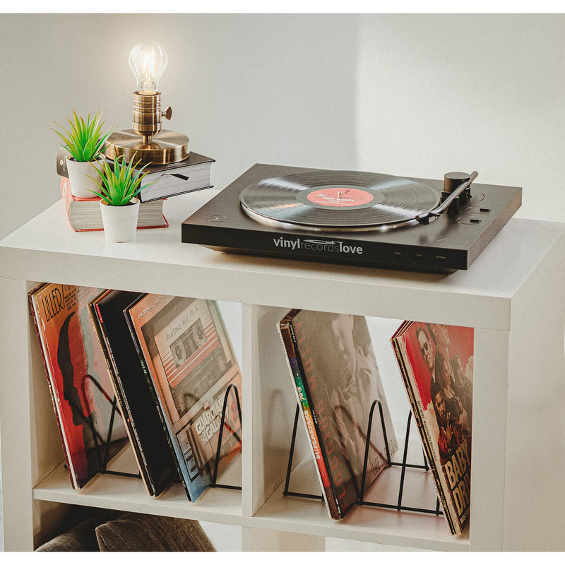 Étagère Métal Pour Vinyles - Support Rangement 100 Disques, Design Moderne, Assemblage Facile - 11
