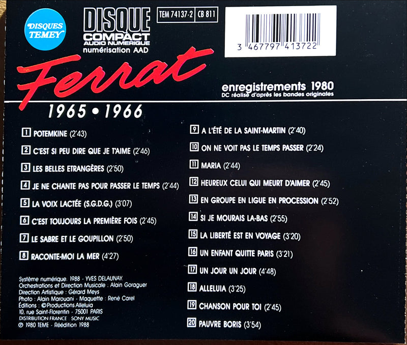 Jean Ferrat CD Ferrat 1965-1966 (NM/M)