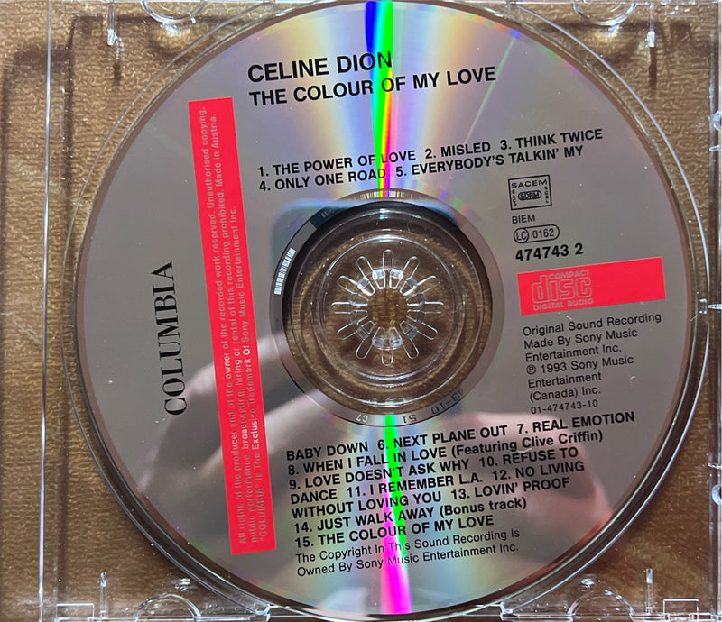 Céline Dion - CD - The Colour Of My Love (NM/NM)
