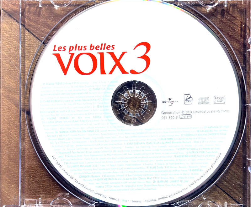 Les Plus Belles Voix 3 - Compilation Chérie FM 2004 - CD Album (NM/NM)