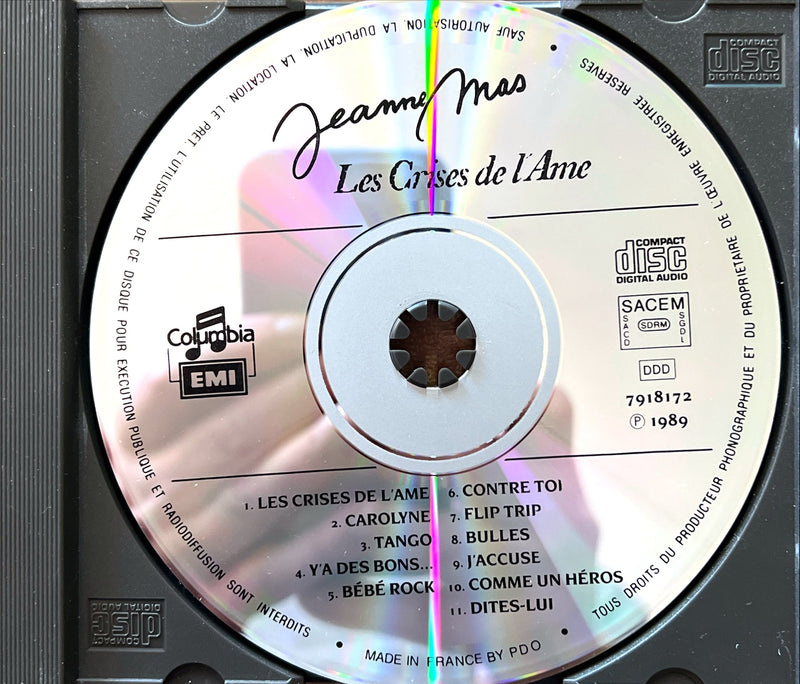 Jeanne Mas - Les Crises de l'Ame - CD Album 1989 (NM/VG+)