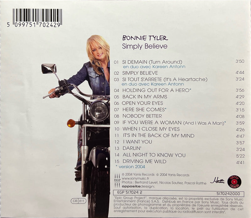 Bonnie Tyler - CD - Simply Believe (NM/NM)