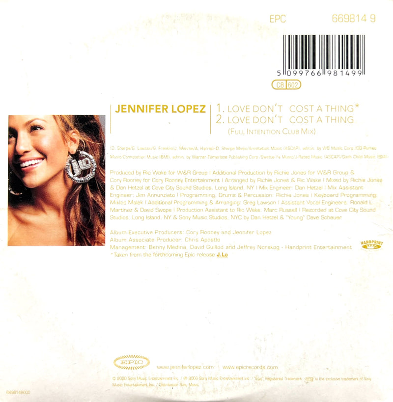 Jennifer Lopez - Love Don't Cost a Thing (CD Single) 2000 (NM/VG+)