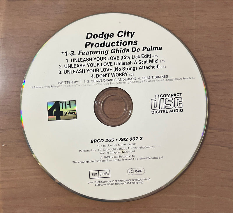 Dodge City CD Maxi Unleash Your Love 1993 Island (NM/NM)