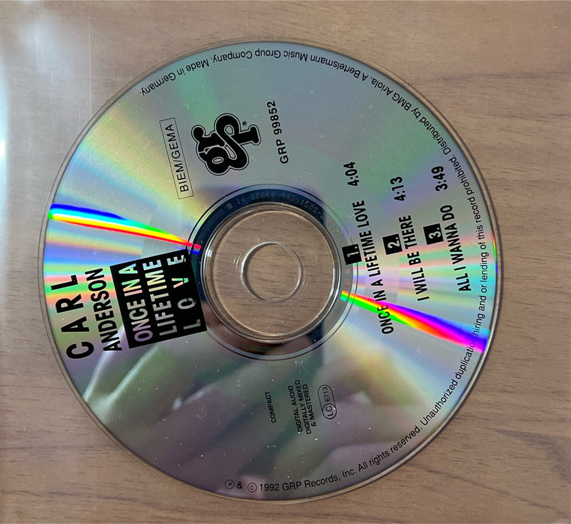 Carl Anderson CD Maxi Once In A Lifetime Love 1992 (NM/NM)