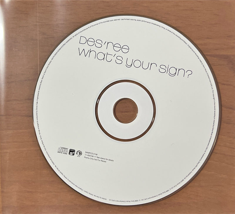 Des'ree CD Promo What's Your Sign? 1998 Sony (NM/NM)