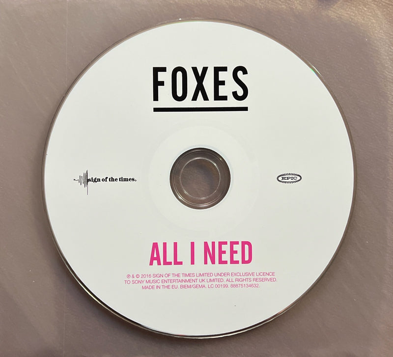 Foxes - CD - All I Need (NM/NM)