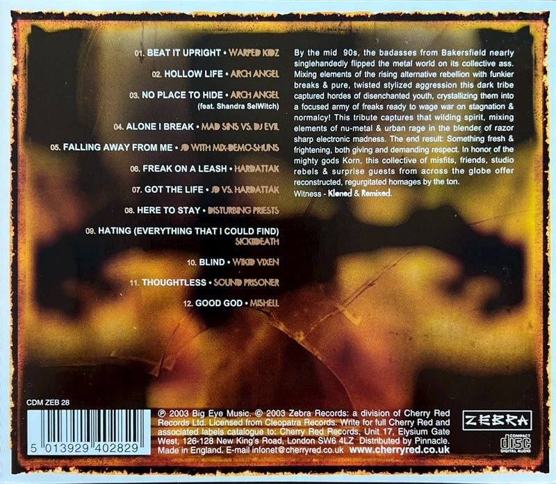 Compilation - CD - Kloned & Remixed: A Tribute to Korn (NM/NM)