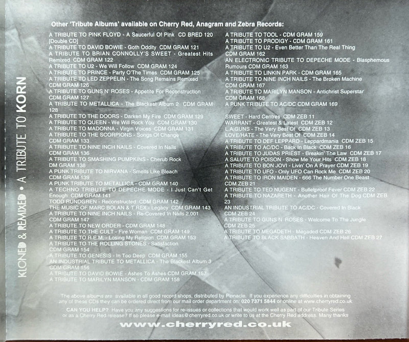 Compilation - CD - Kloned & Remixed: A Tribute to Korn (NM/NM)