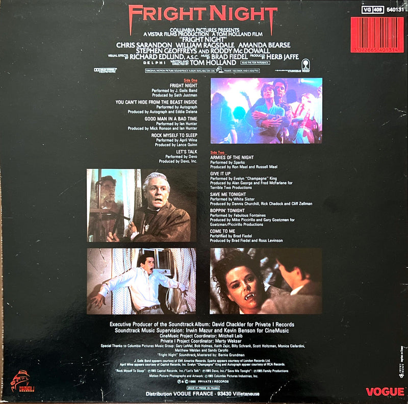 Compilation LP Fright Night (Original Motion Picture Soundtrack) - France