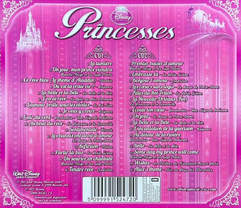 Disney Princesses - 2CD - Les Plus Belles Chansons (NM/NM)