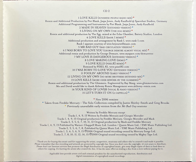 Freddie Mercury - 2CD - Lover of Life, Singer of Songs (NM/M)