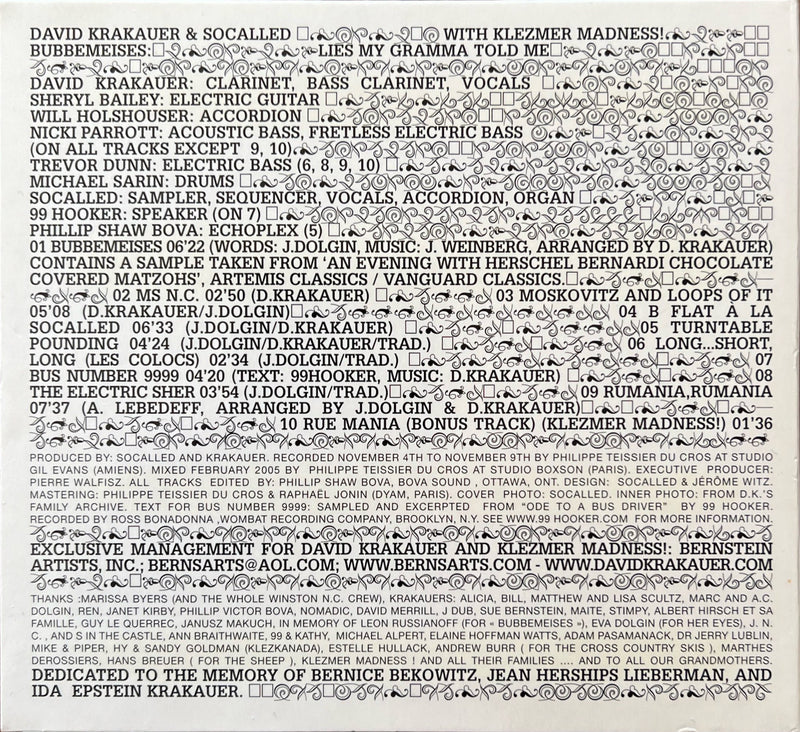 David Krakauer & Socalled - CD - Bubbemeises: Lies My Gramma Told Me (NM/VG+)