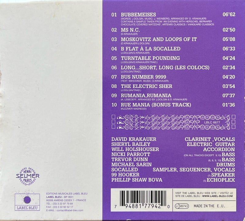 David Krakauer & Socalled - CD - Bubbemeises: Lies My Gramma Told Me (NM/VG+)