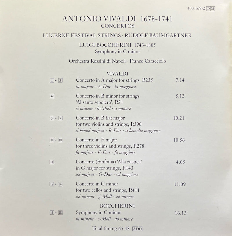 Vivaldi – Concertos / Boccherini: Symphony (CD Decca) (M/M)