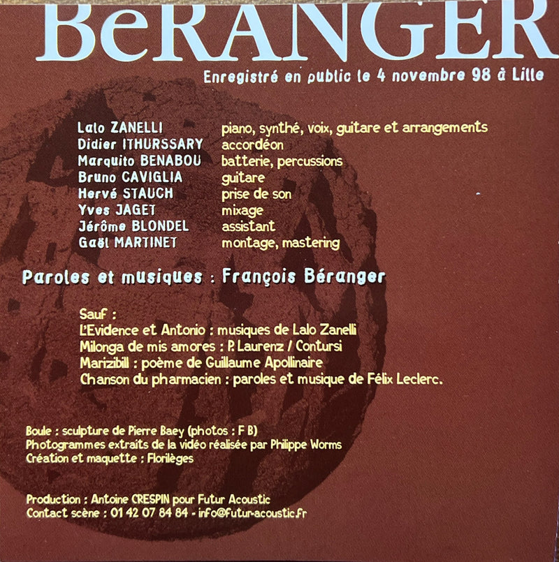 François Béranger - 2xCD - En Public 98 (NM/M)