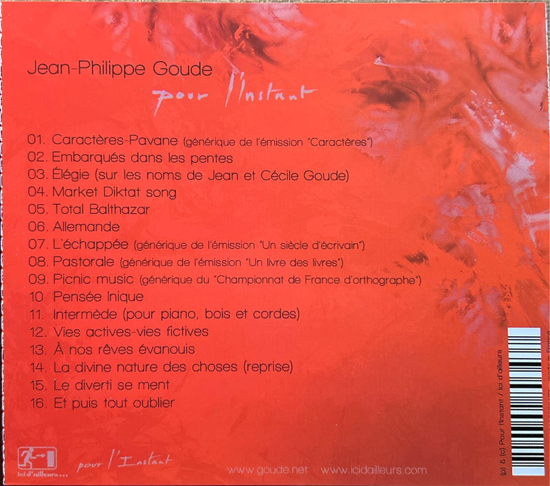 Jean-Philippe Goude - CD - Pour L'Instant (M/NM)