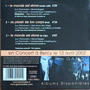 Garou - Le monde est stone - CD Single - Columbia 2002 (NM/VG+)